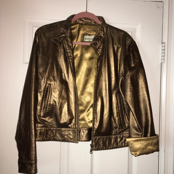 Sharagano Jackets & Blazers - Vintage Sharagano Paris gold leather jacket